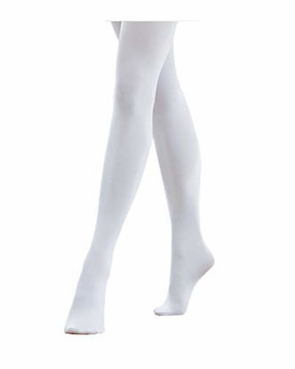 Picture of STELLE Girls' Ultra Soft Pro Dance Tight/Ballet Footed Tight (Toddler/Little Kid/Big Kid), White, S