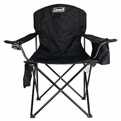 Picture of Coleman Camp Chair with 4-Can Cooler | Folding Beach Chair with Built In Drinks Cooler | Portable Quad Chair with Armrest Cooler for Tailgating, Camping & Outdoors