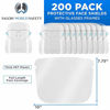 Picture of TCP Global Salon World Safety 200 Face Shields with Glasses Frames (20 Packs of 10) - Ultra Clear Protective Full Face to Protect Eyes, Nose, Mouth - Anti-Fog PET Plastic Sanitary Droplet Guard