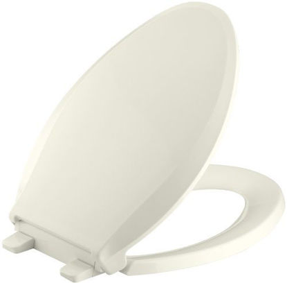 Picture of Kohler K-4636-96 Cachet Elongated Biscuit Toilet Seat, With Grip-Tight Bumpers, Quiet-Close, Quick-Release Hinges, Quick-Attach Hardware, No Slam Toilet Seat