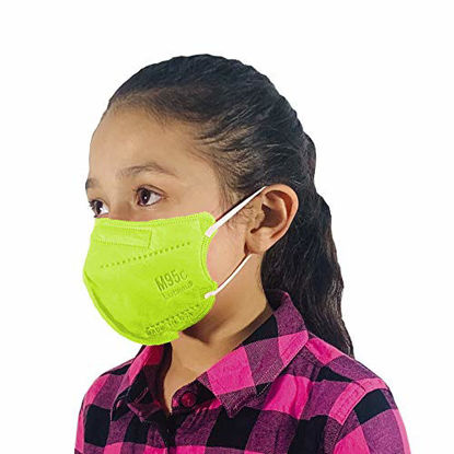 Picture of M95c Disposable 5-Layer Efficiency Kids Breathable Face Mask Made in USA 5 Units (Kiwi Green)