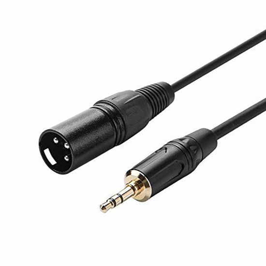 CableCreation 3.5mm to XLR Cable 10FT, 3.5mm Male to XLR Male Microphone  Cable, XLR to 3.5mm Cable Compatible with iPhone, iPod, Tablet, Laptop