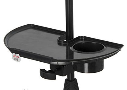 Picture of Gator Frameworks Microphone Stand Accessory Tray with Drink Holder and Guitar Pick Tab; 12" x 7" (GFW-MIC-ACCTRAY)