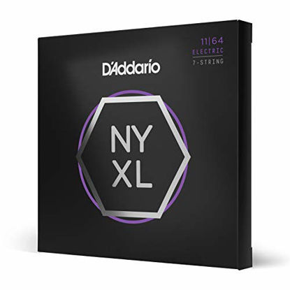 Picture of DAddario NYXL1164 Nickel Plated Electric Guitar Strings, Medium,7-String,11-64 - High Carbon Steel Alloy for Unprecedented Strength - Ideal Combination of Playability and Electric Tone