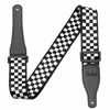Picture of BestSounds Checkered Guitar Strap & Genuine Leather Ends Guitar Shoulder Strap,Suitable For Bass, Electric & Acoustic Guitars (Black and White Checkered)
