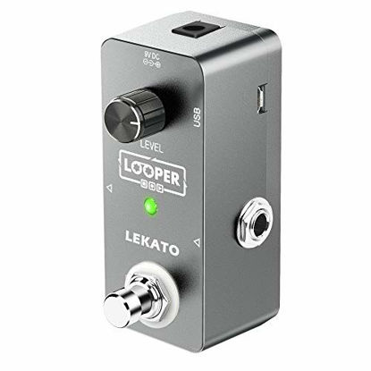 Picture of LEKATO Electric Guitar Looper Effect Pedal Loop Pedal Unlimited Overdubs 5 Minutes Looping Time Loop station with USB Cable