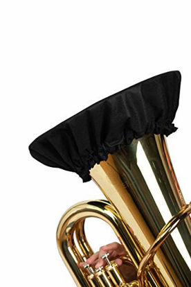 Picture of Gator Cases Double-Layer Aerosol Cover with MERV-13 Filter for Tuba & Large Bell Instruments; Fits Bell Sizes Ranging from 14 to 15-Inches (GBELLCVR1415BK)