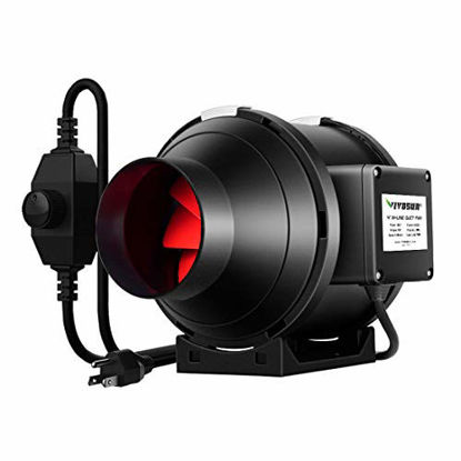 Picture of VIVOSUN 4 Inch 190 CFM Inline Duct Ventilation Fan with Variable Speed Controller for Grow Tent