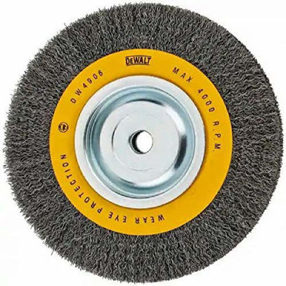 Picture of DEWALT Wire Wheel for Bench Grinder, Crimped Wire, 8-Inch (DW4906)