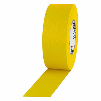 Picture of ProTapes Pro Gaff Premium Matte Cloth Gaffer's Tape With Rubber Adhesive, 11 mils Thick, 55 yds Length, 2" Width, Yellow (Pack of 1)