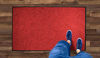 Picture of WaterHog Diamond | Commercial-Grade Entrance Mat with Rubber Border - Indoor/Outdoor, Quick Drying, Stain Resistant Door Mat (Solid Red, 4' x 6')