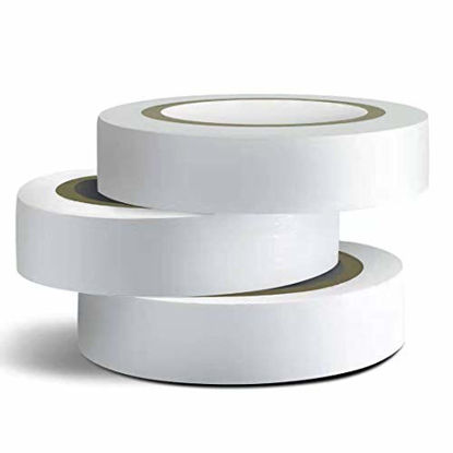 Picture of Wapodeai 3PCS White Electrical Tape, Premium White Waterproof Tape, Flame Retardant Indoor Outdoor High Temperature Resistance Electric Tape, 0.62 in X 49 ft
