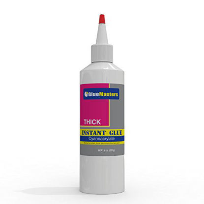 Picture of Professional Grade Cyanoacrylate (CA)"Super Glue" by Glue Masters - Extra Large 8 OZ (226-gram) Bottle with Protective Cap - Thick Viscosity Adhesive for Plastic, Wood & DIY Crafts
