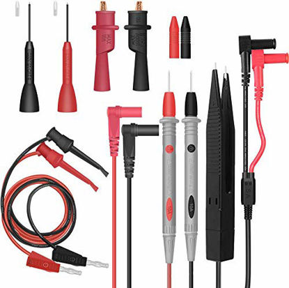 Picture of Electrical Multimeter Test Leads Set with Alligator Clips Test Hook Test Probes Lead Professional Kit 1000V 10A CAT.II