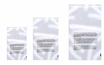 Picture of Poly Bags with Suffocation Warning 9x12", 11x14", 14x20" - Large Combo Pack of 300 (100 Each Size) - Clear Poly Bags by Retail Supply Co - Extra Strong Seal