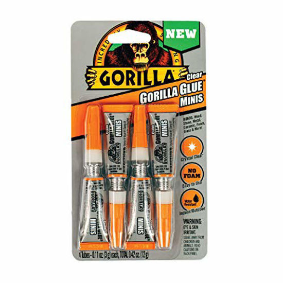 Picture of Gorilla Clear Glue Minis, Four 3 gram Tubes, Clear, (Pack of 1) - 4541702