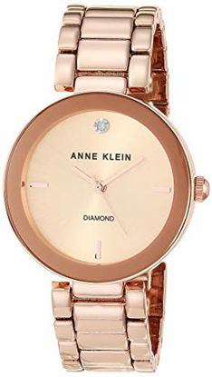 Picture of Anne Klein Women's AK/1362RGRG Rose Gold-Tone Diamond-Accented Bracelet Watch