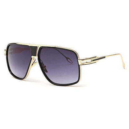 Picture of AEVOGUE Sunglasses For Men Goggle Alloy Frame Brand Designer AE0336 (Gold&Gray, 62)