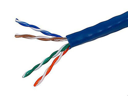 Picture of Monoprice Cat5e Ethernet Bulk Cable - Network Internet Cord - Solid, 350Mhz, UTP, CMR, Riser Rated, Pure Bare Copper Wire, 24AWG, 250ft, Blue