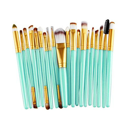 Picture of CINIDY 20 pcs Makeup Brush Set tools Make-up Toiletry Kit Wool Make Up Brush Set (Gold )