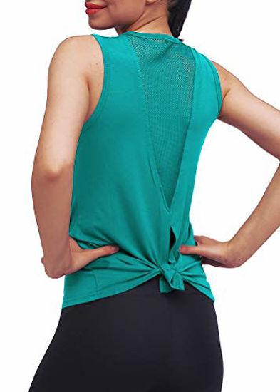 GetUSCart- Mippo Workout Tank Tops for Women Workout Shirts Yoga Tops Tie  Back Running Athletic Tank Tops Loose fit Muscle Tank Sleeveless Summer  Activewear Gym Tops Workout Clothes for Women Blue Green