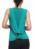 Picture of Mippo Workout Tank Tops for Women Workout Shirts Yoga Tops Tie Back Running Athletic Tank Tops Loose fit Muscle Tank Sleeveless Summer Activewear Gym Tops Workout Clothes for Women Blue Green M