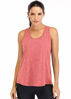 Picture of Fihapyli Workout Tops for Women Loose fit Racerback Tank Tops for Women Mesh Backless Muscle Tank Running Tank Tops Workout Tank Tops for Women Yoga Tops Athletic Exercise Gym Tops Coral S