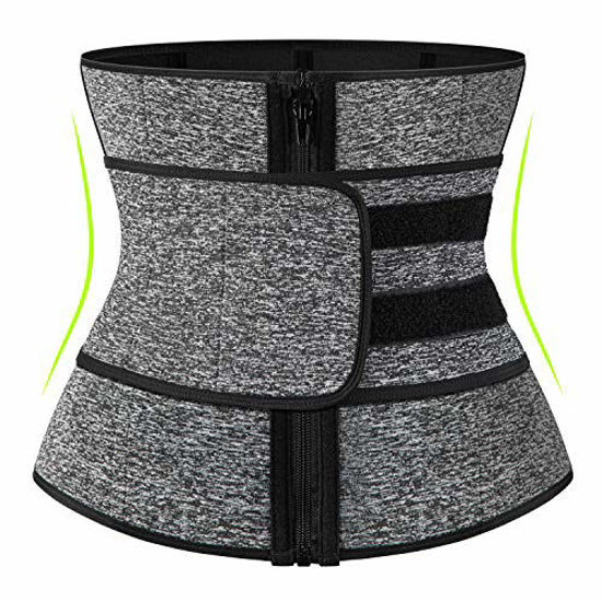 GetUSCart- KIWI RATA Neoprene Sauna Waist Trainer Corset Sweat Belt for  Women Weight Loss Compression Trimmer Workout Fitness