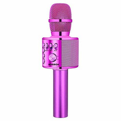Picture of BONAOK Wireless Bluetooth Karaoke Microphone,3-in-1 Portable Handheld karaoke Mic Speaker Machine Christmas Birthday Home Party for Android/iPhone/PC or All Smartphone(Q37 Purple)