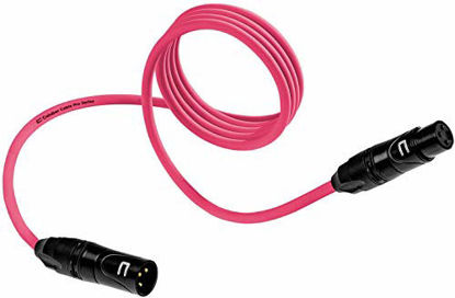 Picture of Balanced XLR Cable Male to Female - 30 Feet Pink - Pro 3-Pin Microphone Connector for Powered Speakers, Audio Interface or Mixer for Live Performance & Recording