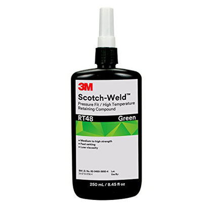 Picture of 3M Scotch-Weld Pressure Fit/High Temperature Retaining Compound RT48, Green, 250 mL Bottle