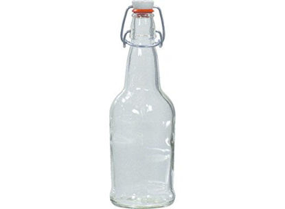 Picture of EZ Cap Bottles - 16 oz Clear Swing Top (Qty 12)