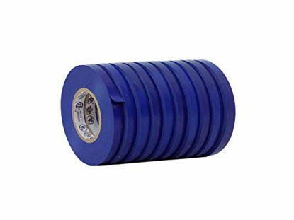 Picture of WOD ETC766 Professional Grade General Purpose Blue Electrical Tape UL/CSA listed core. Vinyl Rubber Adhesive Electrical Tape: 3/8 inch X 66 ft - Use At No More Than 600V & 176F (Pack of 10)