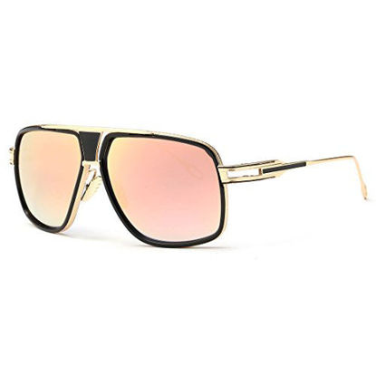 Picture of AEVOGUE Sunglasses For Men Goggle Alloy Frame Brand Designer AE0336 (Gold&Red, 62)