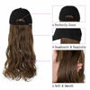 Picture of Qlenkay Synthetic Hair Hat 24" Long Curly Wavy Hairpiece Adjustable Baseball Cap Attached Natural Wig for Women Girls Light Brown