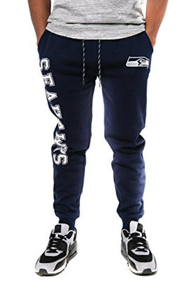 Picture of NFL Ultra Game Seattle Seahawks Active Basic Jogger Fleece Pants, Large, Team Color