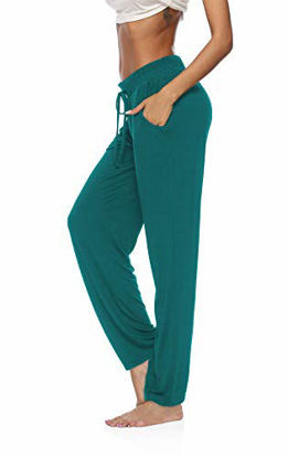Picture of DIBAOLONG Womens Yoga Pants Wide Leg Comfy Drawstring Loose Straight Lounge Running Workout Legging Acidblue M