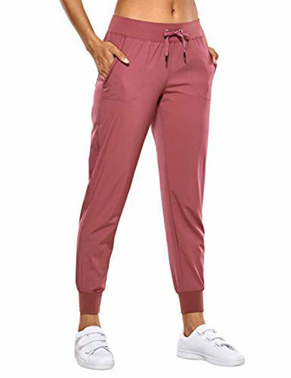 CRZ YOGA Women's Lightweight Joggers Pants with Pockets Drawstring Workout  Running Pants with Elastic Waist Misty Merlot XX-Small