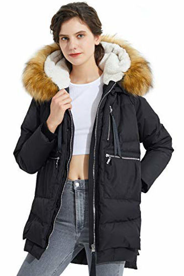 Orolay women's down jacket with removable faux fur trim hood discount