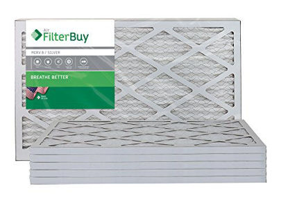 Picture of FilterBuy 13x25x1 MERV 8 Pleated AC Furnace Air Filter, (Pack of 6 Filters), 13x25x1 - Silver