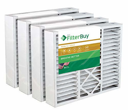 Picture of FilterBuy 17.5x21x5 Rheem Ruud PD540010, PD540016 Compatible Pleated AC Furnace Air Filters (MERV 11, AFB Gold). Fits air cleaner models RXHF-E17AM10 RXHF-E17AM13. 4 Pack.