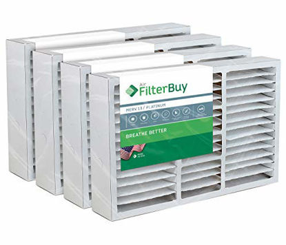 Picture of FilterBuy 16x25x5 Amana Goodman Coleman York FS1625 Compatible Pleated AC Furnace Air Filters (MERV 13, AFB Platinum). Replaces Totaline P102-1625, Day and Night MACPAK16 and more. 4 Pack.