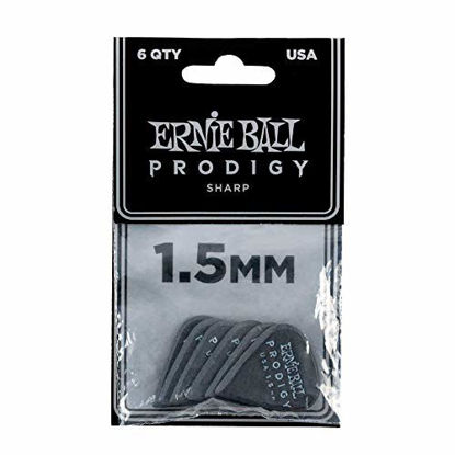 Picture of Ernie Ball 1.5mm Black Sharp Prodigy Guitar Picks (P09335)