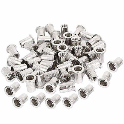 Picture of 50pcs M5 Rivet Nuts Stainless Steel Threaded Rivet Insert Nutsert Rivnuts M5-0.8mm