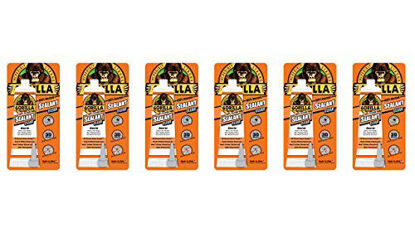 Picture of Gorilla 100 Percent Silicone Sealant Caulk, 2.8 ounce Squeeze Tube, Clear, (Pack of 6)