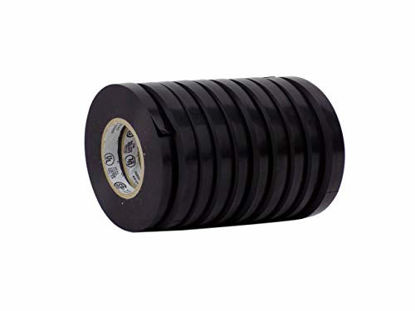 Picture of WOD ETC766 Professional Grade General Purpose Black Electrical Tape UL/CSA listed core. Vinyl Rubber Adhesive Electrical Tape: 1/2 inch X 66 ft - Use At No More Than 600V & 176F (Pack of 10)