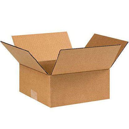 Picture of BOX USA B994 Flat Corrugated Boxes, 9"L x 9"W x 4"H, Kraft (Pack of 25)