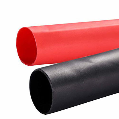 Picture of Young4us 2 Pack 3/8" Heat Shrink Tube 3:1 Adhesive-Lined Heat Shrinkable Tubing Black&RED 4Ft