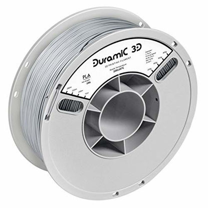 Picture of DURAMIC 3D Premium PLA Plus Printer Filament 1.75mm Gray, 3D Printing Filament 1kg Spool(2.2lbs), No-tangling No-Clogging Dimensional Accuracy +/- 0.05 mm