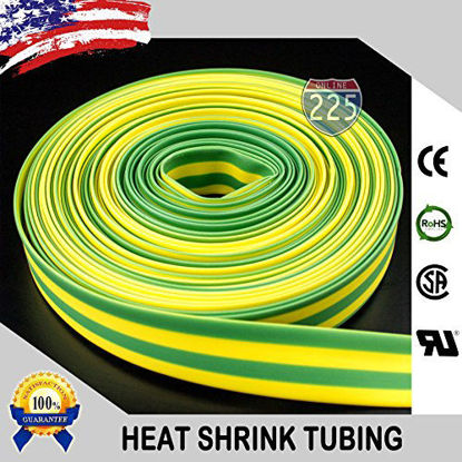 Picture of 25 FT 5/8" 16mm Polyolefin Yellow Green Heat Shrink Tubing 2:1 Ratio